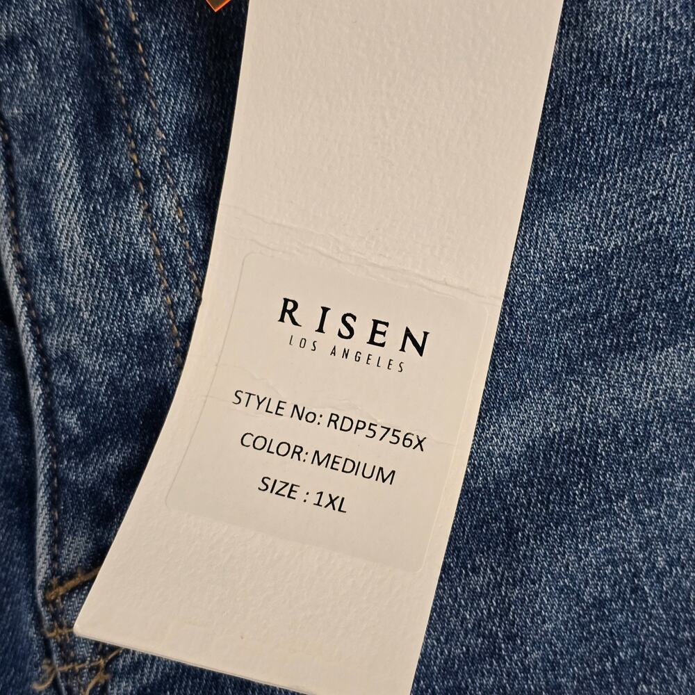 Women's Blue Distressed Skinny Jeans - Picture 2 of 12